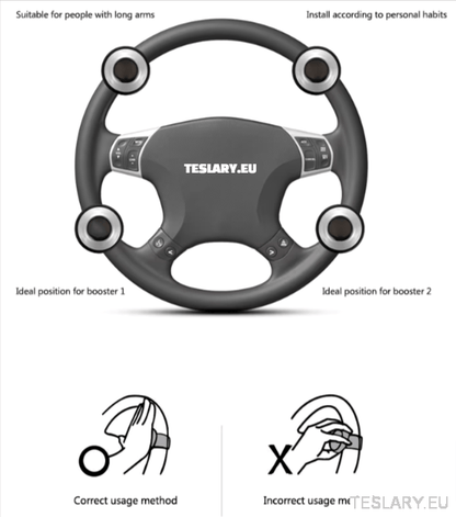 Steering Wheel Non Slip Single Hand Control Booster for Tesla Y S X 3 with Logo - TESLARY Tesla Shop Accessories Europe Nederlands Dublin Cork Ireland Deutschland Espana Alicante France Italia