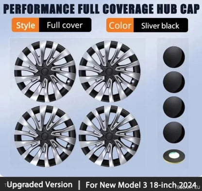 Tesla 3 Highland 18" Full Rim Silver Sport Style Wheel Covers - TESLARY Tesla Shop Accessories Europe Nederlands Ireland Deutschland Espana Alicante France Italia