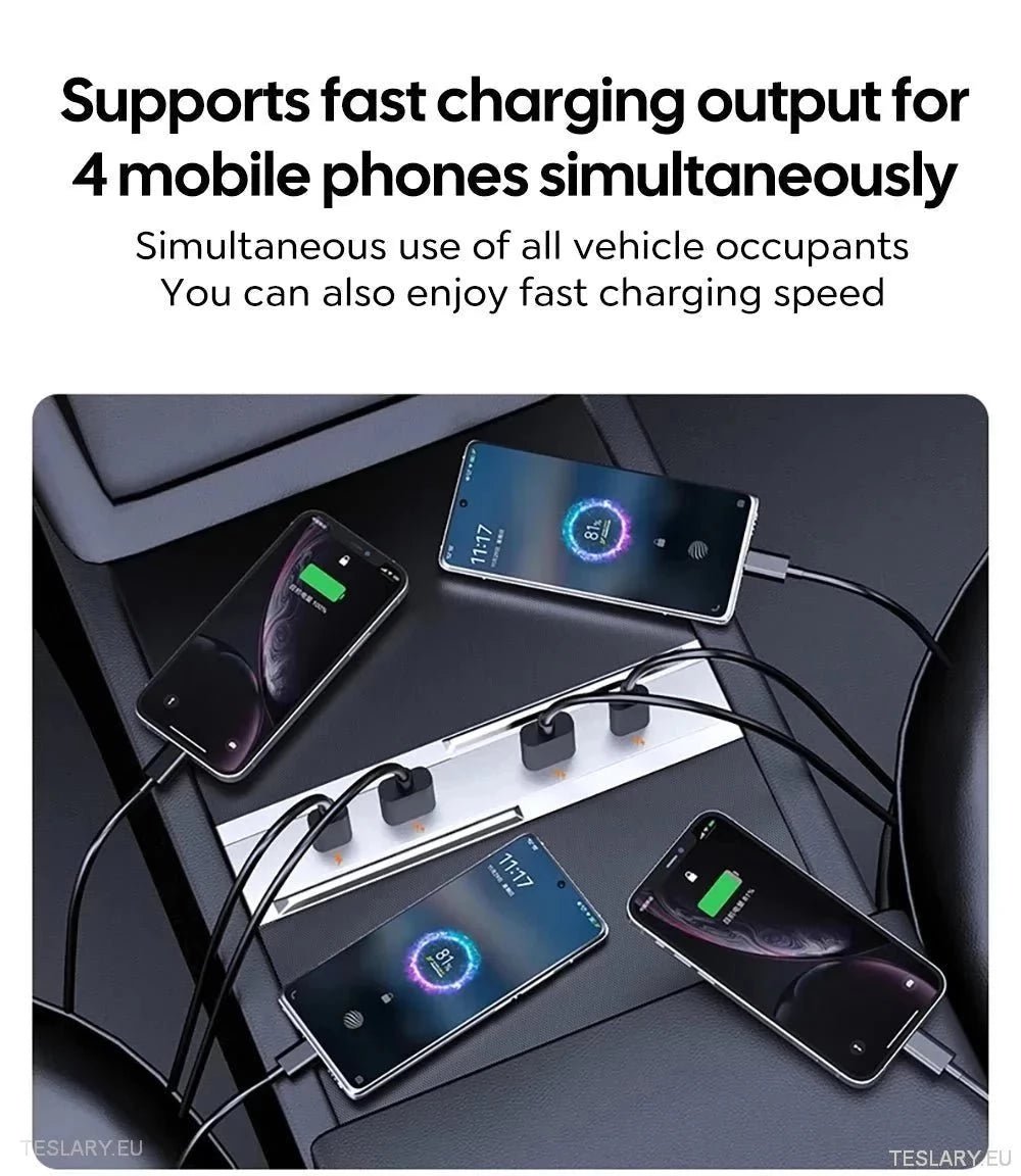 Tesla 3 Highland 4 - 1 USB Expansion Hub - TESLARY Tesla Shop Accessories Europe Nederlands Ireland Deutschland Espana Alicante France Italia