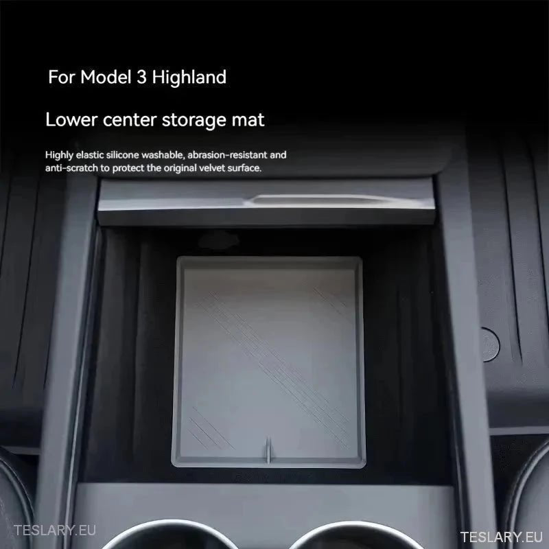 Tesla 3+ Highland Center Console Silicone Protective Tray - TESLARY Tesla Shop Accessories Europe Nederlands Ireland Deutschland Espana Alicante France Italia