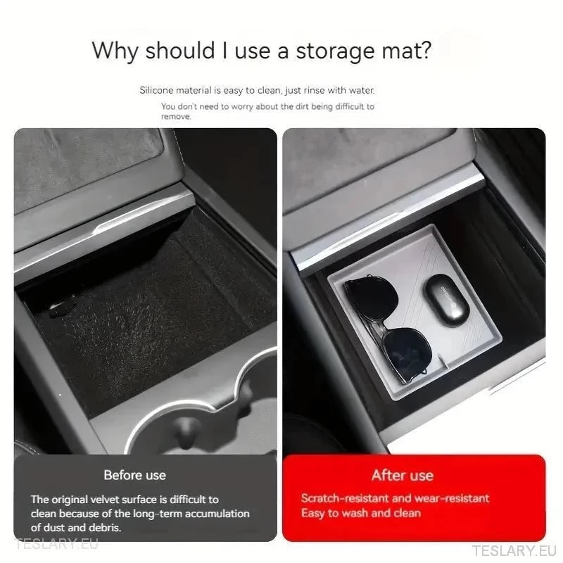 Tesla 3+ Highland Center Console Silicone Protective Tray - TESLARY Tesla Shop Accessories Europe Nederlands Ireland Deutschland Espana Alicante France Italia