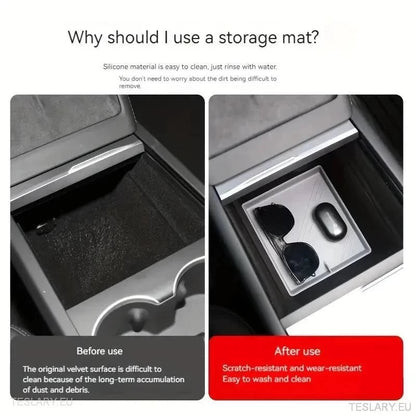 Tesla 3+ Highland Center Console Silicone Protective Tray - TESLARY Tesla Shop Accessories Europe Nederlands Ireland Deutschland Espana Alicante France Italia