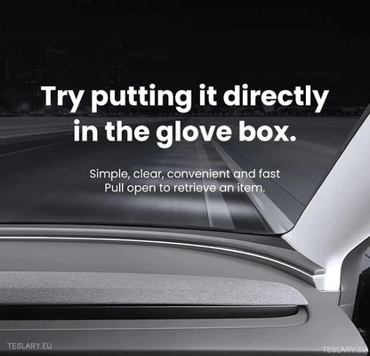 Tesla 3 Highland Central Glovebox Storage Organiser ( LEFT HAND DRIVE ONLY ) - TESLARY Tesla Shop Accessories Europe Nederlands Ireland Deutschland Espana Alicante France Italia