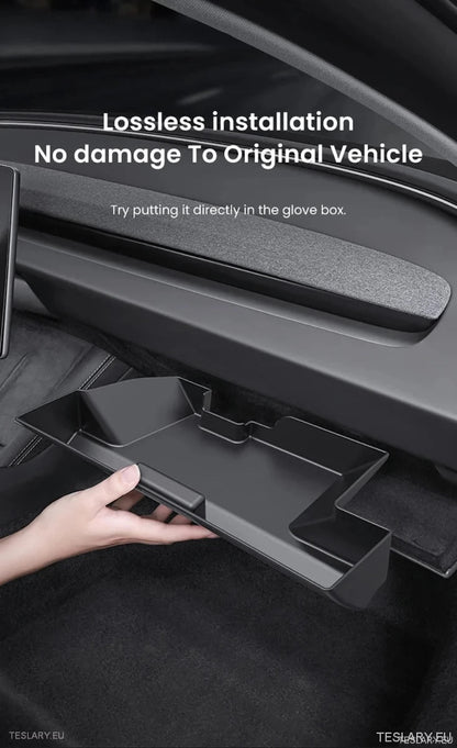 Tesla 3 Highland Central Glovebox Storage Organiser ( LEFT HAND DRIVE ONLY ) - TESLARY Tesla Shop Accessories Europe Nederlands Ireland Deutschland Espana Alicante France Italia