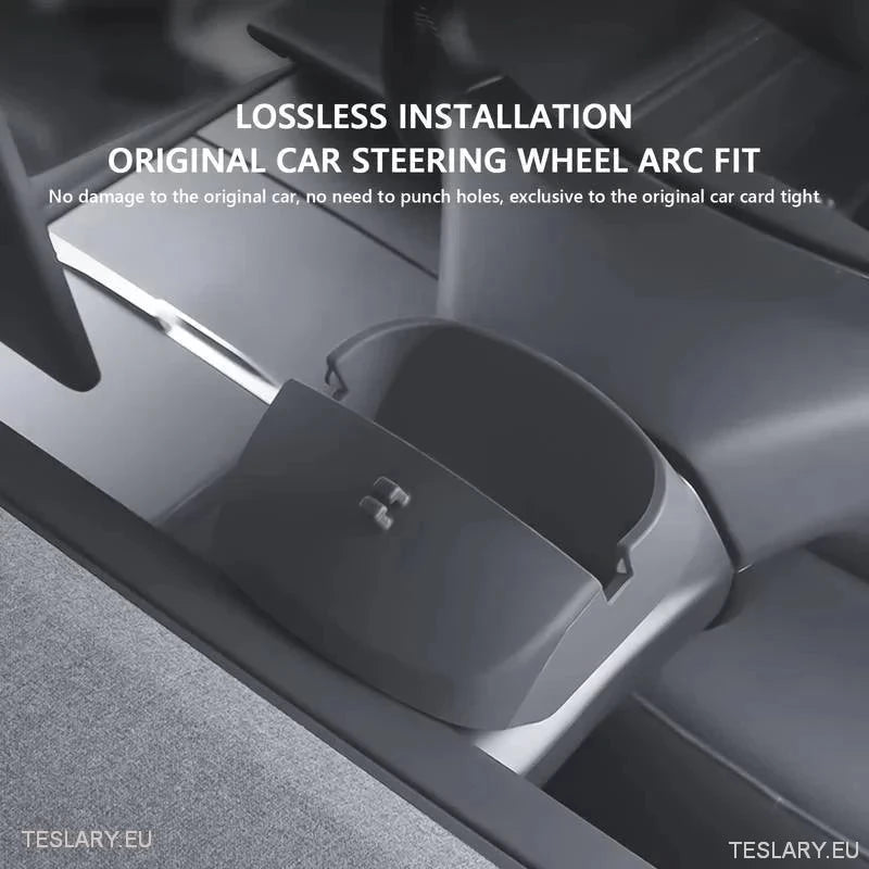 Tesla 3+ Highland Phone & Dash Storage Organiser ( Steering Wheel ) - TESLARY Tesla Shop Accessories Europe Nederlands Ireland Deutschland Espana Alicante France Italia