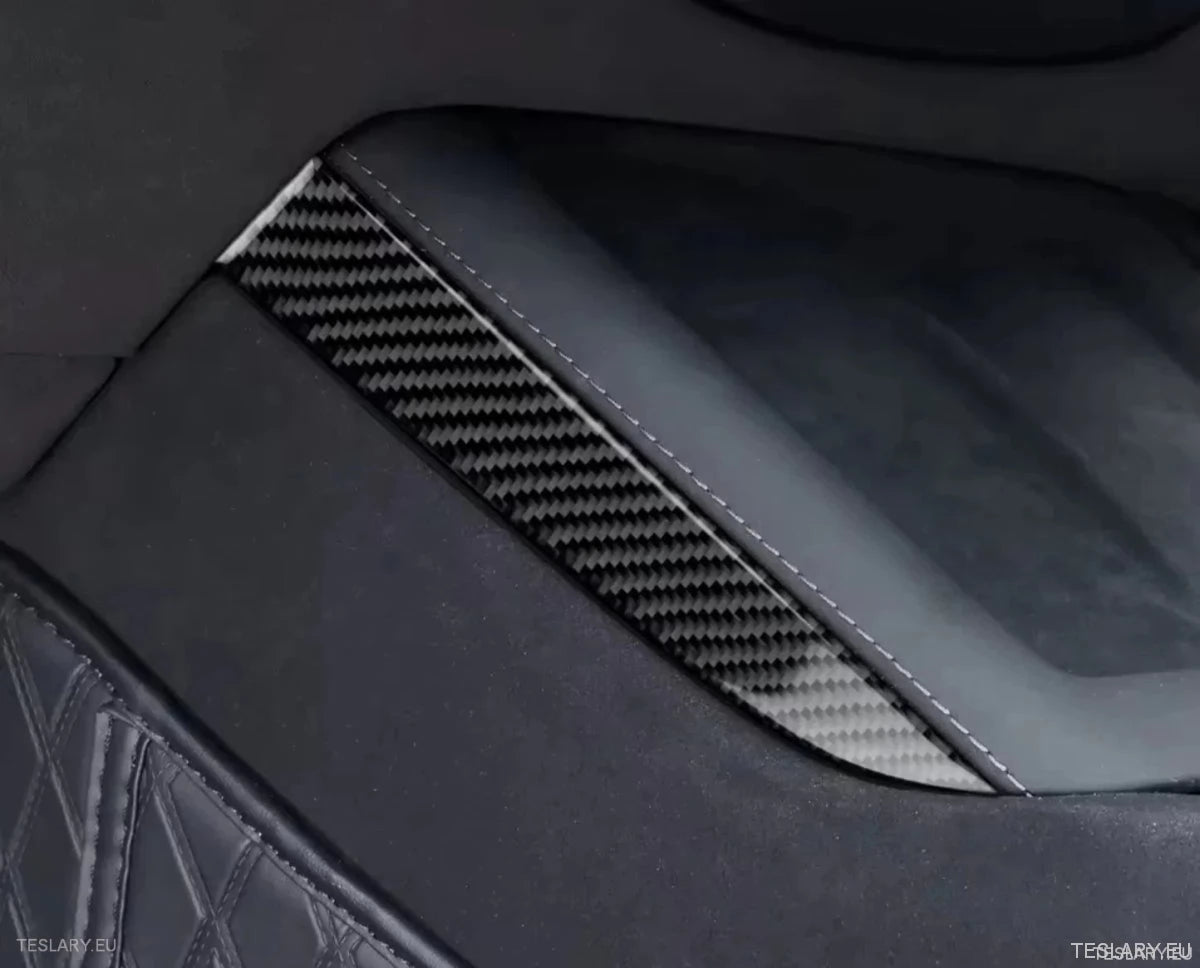 Tesla 3 Highland Real Soft Carbon Fiber Side Trim for Wireless Charger - TESLARY Tesla Shop Accessories Europe Nederlands Ireland Deutschland Espana Alicante France Italia
