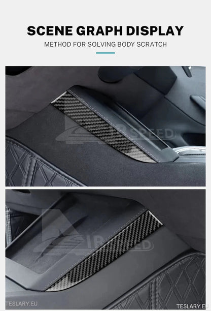 Tesla 3 Highland Real Soft Carbon Fiber Side Trim for Wireless Charger - TESLARY Tesla Shop Accessories Europe Nederlands Ireland Deutschland Espana Alicante France Italia