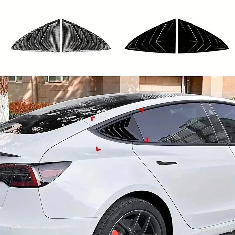 Tesla 3 Highland Sports Style Rear Side Windows Splitter ( 2 Pieces ) - TESLARY Tesla Shop Accessories Europe Nederlands Ireland Deutschland Espana Alicante France Italia