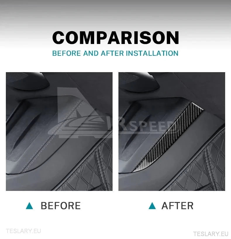 Tesla 3 Highland Real Soft Carbon Fiber Side Trim for Wireless Charger - TESLARY Tesla Shop Accessories Europe Nederlands Ireland Deutschland Espana Alicante France Italia
