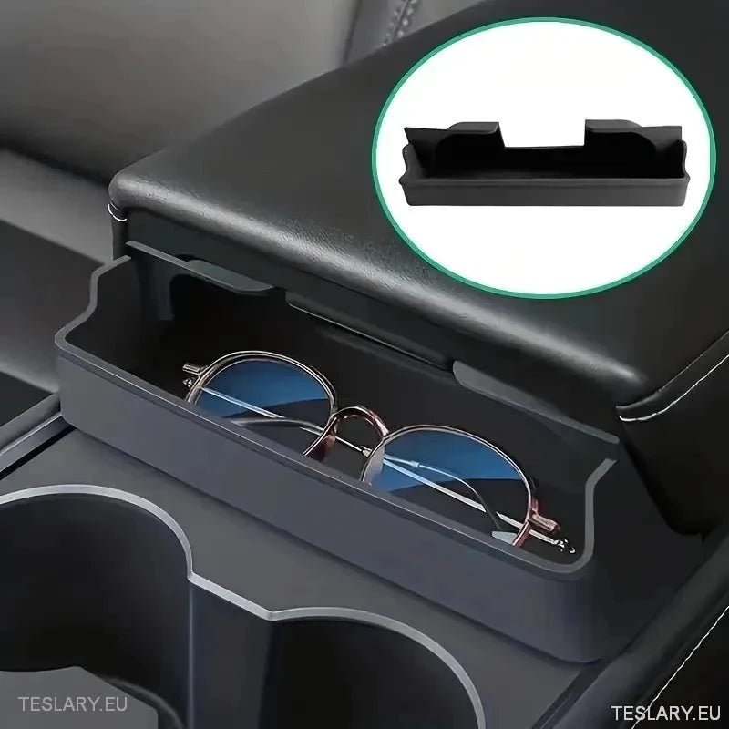 Tesla 3 / Y Centre Console Storage for Glasses & More - TESLARY Tesla Shop Accessories Europe Nederlands Ireland Deutschland Espana Alicante France Italia