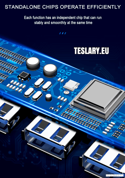 Tesla 3 Y S X USB Docking Station / HUB LHD or RHD Logo - TESLARY Tesla Shop Accessories Europe Nederlands Dublin Cork Ireland Deutschland Espana Alicante France Italia