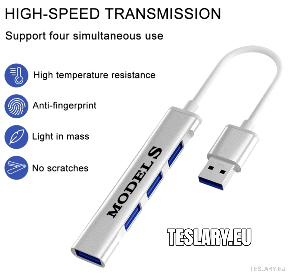 Tesla 3 Y S X USB Docking Station / HUB LHD or RHD Logo - TESLARY Tesla Shop Accessories Europe Nederlands Dublin Cork Ireland Deutschland Espana Alicante France Italia