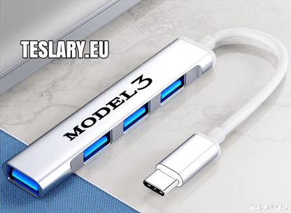Tesla 3 Y S X USB Docking Station / HUB LHD or RHD Logo - TESLARY Tesla Shop Accessories Europe Nederlands Dublin Cork Ireland Deutschland Espana Alicante France Italia