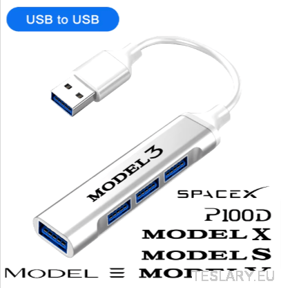 Tesla 3 Y S X USB Docking Station / HUB LHD or RHD Logo - TESLARY Tesla Shop Accessories Europe Nederlands Ireland Deutschland Espana Alicante France Italia