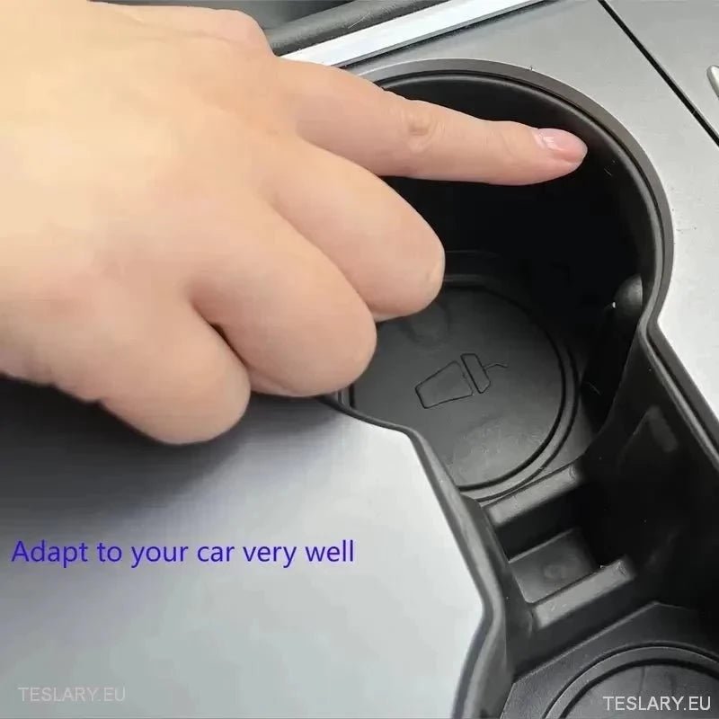 Tesla 3/Y Black Soft Plastic Centre Console Cup Inserts - TESLARY Tesla Shop Accessories Europe Nederlands Ireland Deutschland Espana Alicante France Italia