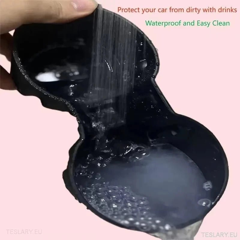 Tesla 3/Y Black Soft Plastic Centre Console Cup Inserts - TESLARY Tesla Shop Accessories Europe Nederlands Ireland Deutschland Espana Alicante France Italia