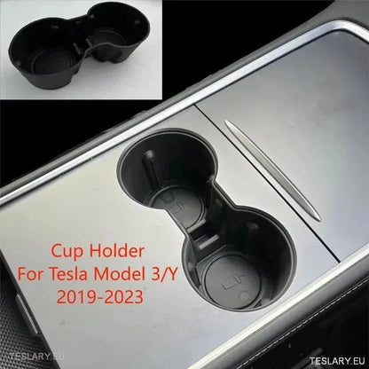 Tesla 3/Y Black Soft Plastic Centre Console Cup Inserts - TESLARY Tesla Shop Accessories Europe Nederlands Ireland Deutschland Espana Alicante France Italia