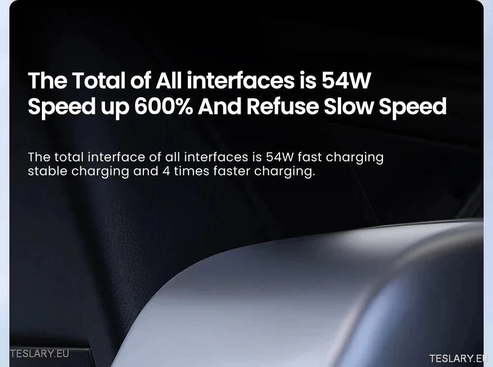 Tesla 3/Y Rear Air Vent USB with Retractable Cables - TESLARY Tesla Shop Accessories Europe Nederlands Ireland Deutschland Espana Alicante France Italia