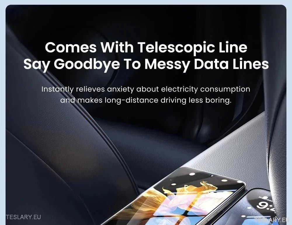 Tesla 3/Y Rear Air Vent USB with Retractable Cables - TESLARY Tesla Shop Accessories Europe Nederlands Ireland Deutschland Espana Alicante France Italia