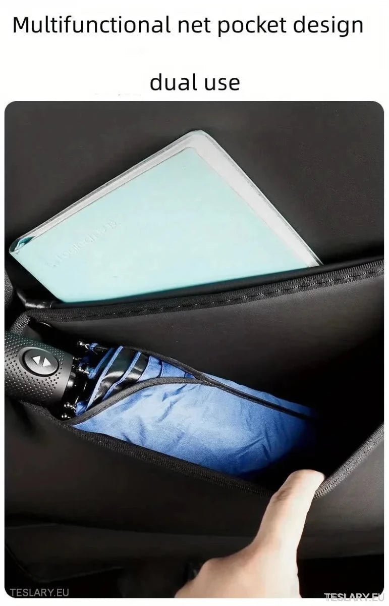 Tesla 3/Y Seat Back Anti Kick Pads & Storage ( TWIN PACK ) - TESLARY Tesla Shop Accessories Europe Nederlands Ireland Deutschland Espana Alicante France Italia