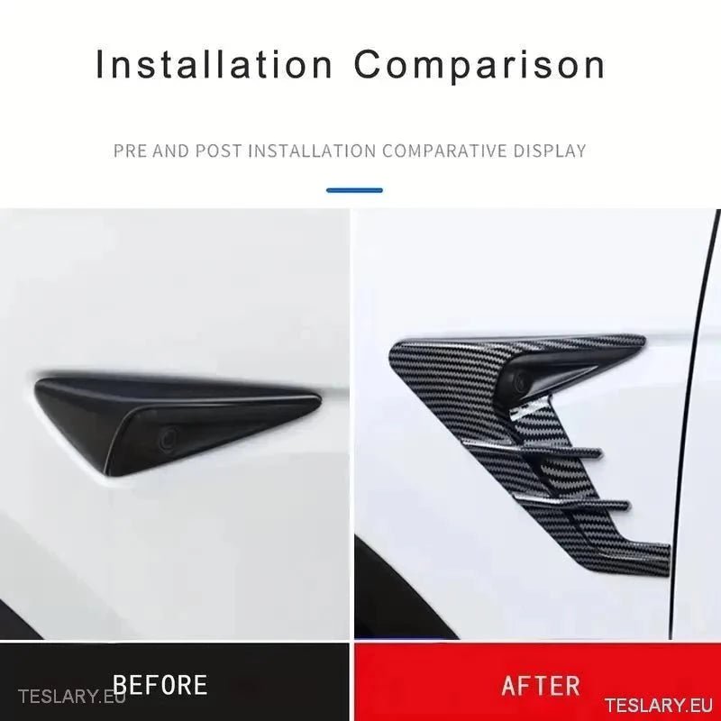 Tesla 3/Y Side Camera Thunder Wing Blade Design - TESLARY Tesla Shop Accessories Europe Nederlands Ireland Deutschland Espana Alicante France Italia