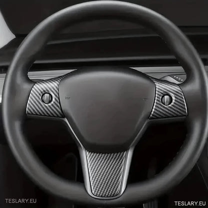 Tesla 3/Y Steering Wheel Upgrade Cover in Black Carbon or White - TESLARY Tesla Shop Accessories Europe Nederlands Ireland Deutschland Espana Alicante France Italia