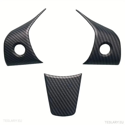 Tesla 3/Y Steering Wheel Upgrade Cover in Black Carbon or White - TESLARY Tesla Shop Accessories Europe Nederlands Ireland Deutschland Espana Alicante France Italia