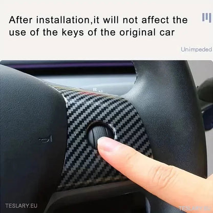 Tesla 3/Y Steering Wheel Upgrade Cover in Black Carbon or White - TESLARY Tesla Shop Accessories Europe Nederlands Ireland Deutschland Espana Alicante France Italia