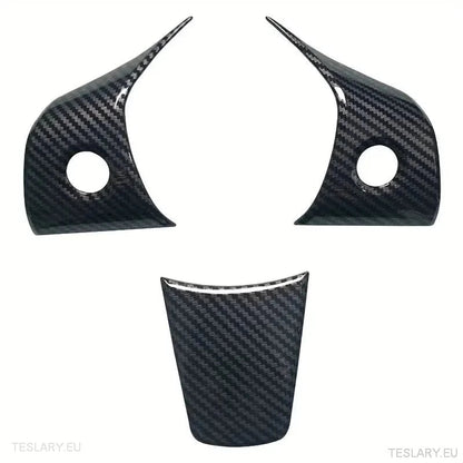 Tesla 3/Y Steering Wheel Upgrade Cover in Black Carbon or White - TESLARY Tesla Shop Accessories Europe Nederlands Ireland Deutschland Espana Alicante France Italia