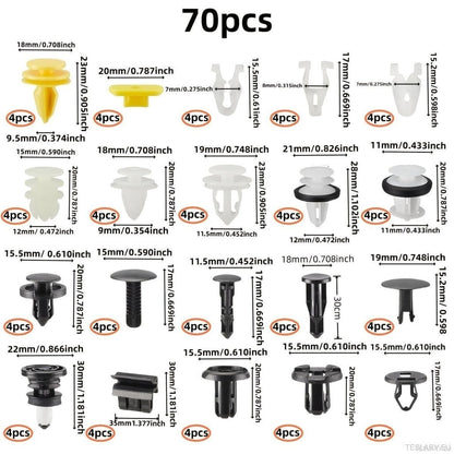 Tesla Body Internal and External Fixer Fastener Clip Pack 70 Pieces - TESLARY Tesla Shop Accessories Europe Nederlands Ireland Deutschland Espana Alicante France Italia
