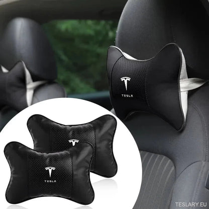 Tesla Car Seat Headrest Pillow - Premium Neck Support Cushion - TESLARY Tesla Shop Accessories Europe Nederlands Ireland Deutschland Espana Alicante France Italia