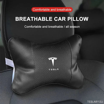 Tesla Car Seat Headrest Pillow - Premium Neck Support Cushion - TESLARY Tesla Shop Accessories Europe Nederlands Ireland Deutschland Espana Alicante France Italia