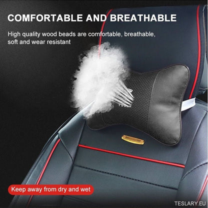 Tesla Car Seat Headrest Pillow - Premium Neck Support Cushion - TESLARY Tesla Shop Accessories Europe Nederlands Ireland Deutschland Espana Alicante France Italia