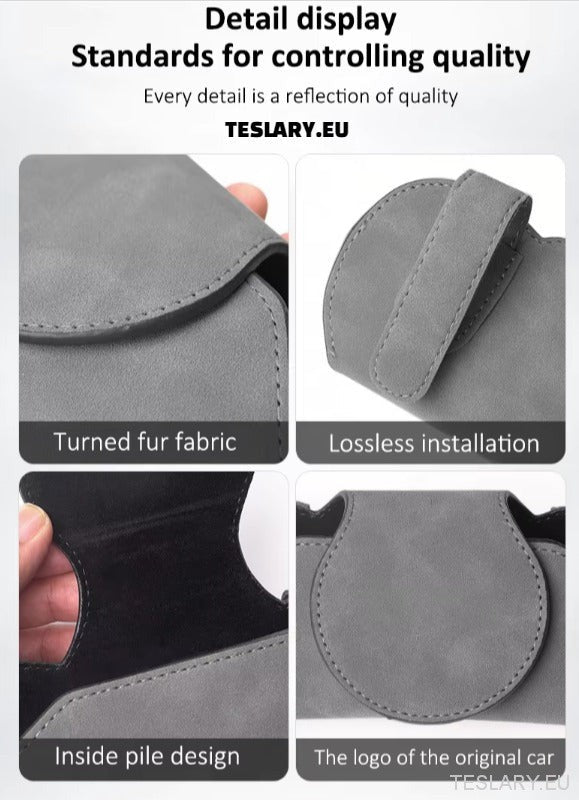 Tesla Glasses Case Sun Visor Glasses Holder With Tesla Logo Colour Black - TESLARY Tesla Shop Accessories Europe Nederlands Ireland Deutschland Espana Alicante France Italia
