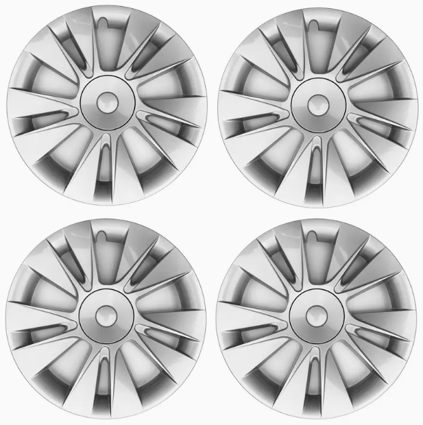 Tesla Model 3 (2019 - 2023) 18" Concave Style Bright Silvery Durable ABS Material - TESLARY Tesla Shop Accessories Europe Nederlands Dublin Cork Ireland Deutschland Espana Alicante France Italia