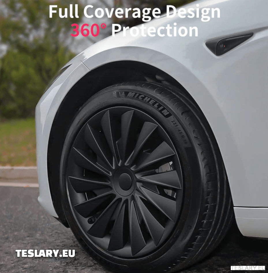 Tesla Model 3+ Highland 18" Blade Style Wheel Covers - Matte Black - TESLARY Tesla Shop Accessories Europe Nederlands Dublin Cork Ireland Deutschland Espana Alicante France Italia