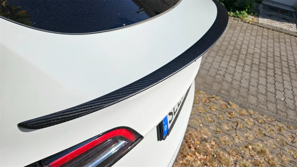 Tesla Model 3+ Highland 2024 Onwards 100% Real Carbon Fiber Rear Trunk Spoiler - TESLARY Tesla Shop Accessories Europe Nederlands Dublin Cork Ireland Deutschland Espana Alicante France Italia