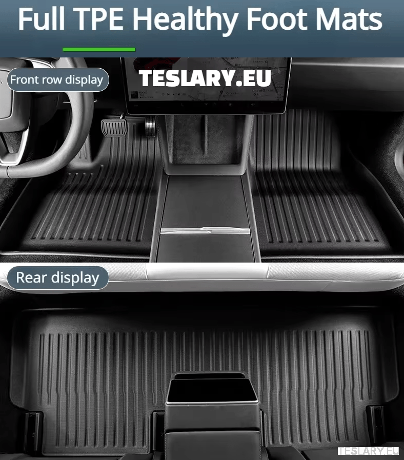 Tesla Model 3+ Highland 2024 TPE Waterproof Wear - resistant Floor Mats - TESLARY Tesla Shop Accessories Europe Nederlands Dublin Cork Ireland Deutschland Espana Alicante France Italia