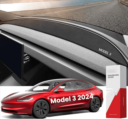 Tesla Model 3+ Highland Anti Glare Dash Cover Mat with Logo - TESLARY Tesla Shop Accessories Europe Nederlands Dublin Cork Ireland Deutschland Espana Alicante France Italia