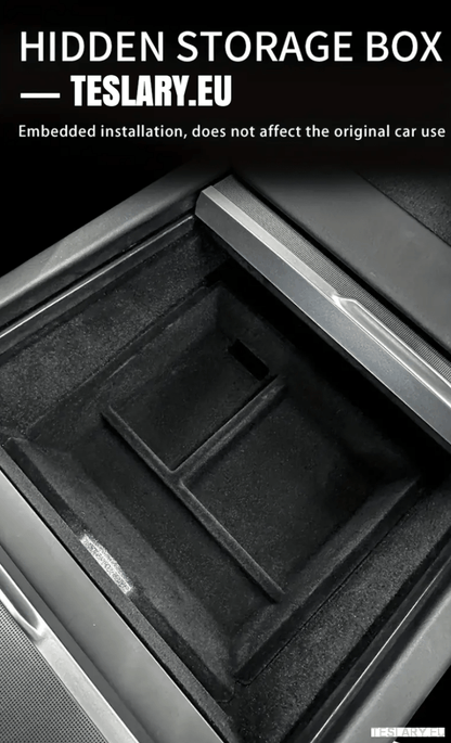 Tesla Model 3+ Highland Centre Console Rear Organiser Trays Front & Rear Flocking - TESLARY Tesla Shop Accessories Europe Nederlands Dublin Cork Ireland Deutschland Espana Alicante France Italia