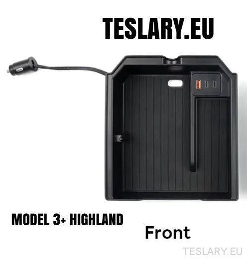 Tesla Model 3+ Highland Centre Storage Trays with USB Ports - TESLARY Tesla Shop Accessories Europe Nederlands Ireland Deutschland Espana Alicante France Italia