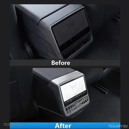 Tesla Model 3 Highland Rear Air Vent Frame Carbon Fiber Style Trim - TESLARY Tesla Shop Accessories Europe Nederlands Ireland Deutschland Espana Alicante France Italia