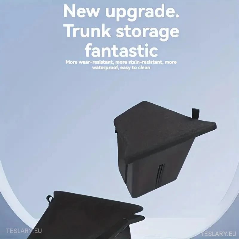 Tesla Model 3 Highland Rear Trunk Organiser Side Pockets with Lids - Tesla Shop Europe - TESLARY.IE Ireland - France boutique- Deutschland Geschäft- España comercio - Nederland winkel- TESLARY.IE