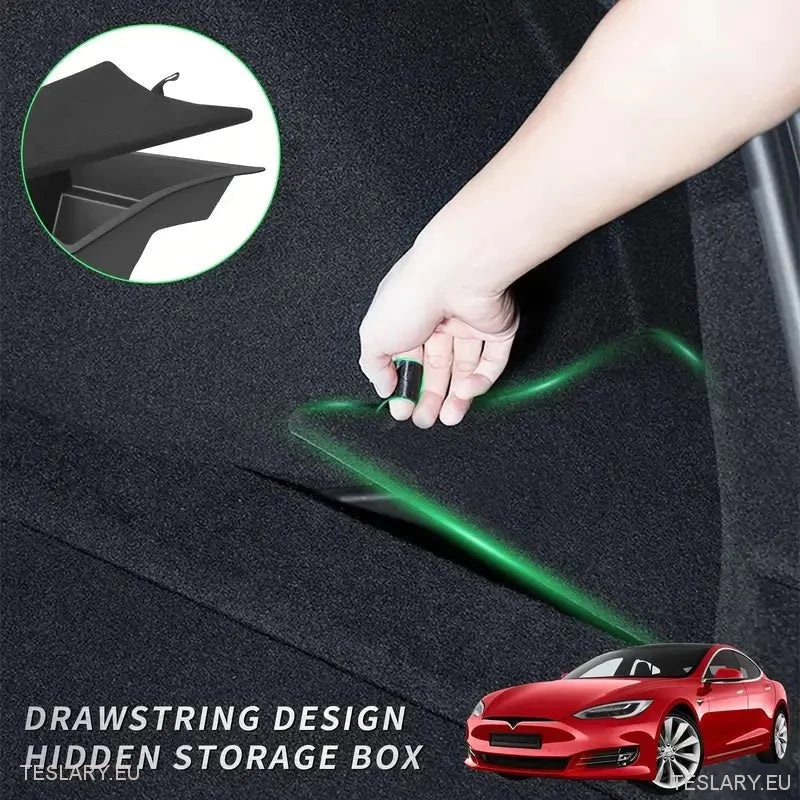 Tesla Model 3 Highland Rear Trunk Organiser Side Pockets with Lids ( 2 ) - TESLARY Tesla Shop Accessories Europe Nederlands Ireland Deutschland Espana Alicante France Italia