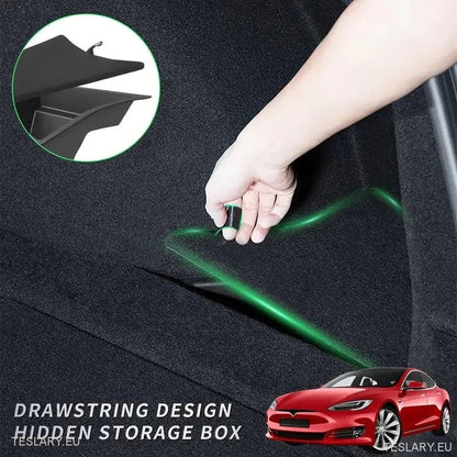 Tesla Model 3 Highland Rear Trunk Organiser Side Pockets with Lids ( 2 ) - TESLARY Tesla Shop Accessories Europe Nederlands Ireland Deutschland Espana Alicante France Italia