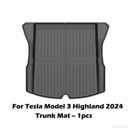Tesla Model 3+ Highland TPE Rear Trunk Mat - TESLARY Tesla Shop Accessories Europe Nederlands Dublin Cork Ireland Deutschland Espana Alicante France Italia