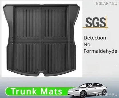 Tesla Model 3 Highland TPE Rear Trunk Mat - TESLARY Tesla Shop Accessories Europe Nederlands Ireland Deutschland Espana Alicante France Italia