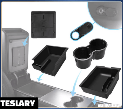 Tesla Model 3 / Y 2021 - 2024 Accessories Center Console Trays - TESLARY Tesla Shop Accessories Europe Nederlands Dublin Cork Ireland Deutschland Espana Alicante France Italia