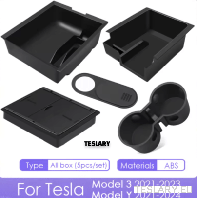 Tesla Model 3 / Y 2021 - 2024 Accessories Center Console Trays - TESLARY Tesla Shop Accessories Europe Nederlands Dublin Cork Ireland Deutschland Espana Alicante France Italia