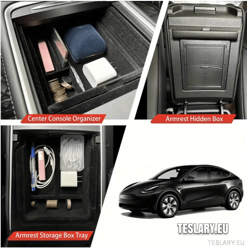 Tesla Model 3 / Y Accessories 3 Pack Front & Rear Trays & Hidden Storage - TESLARY Tesla Shop Accessories Europe Nederlands Dublin Cork Ireland Deutschland Espana Alicante France Italia